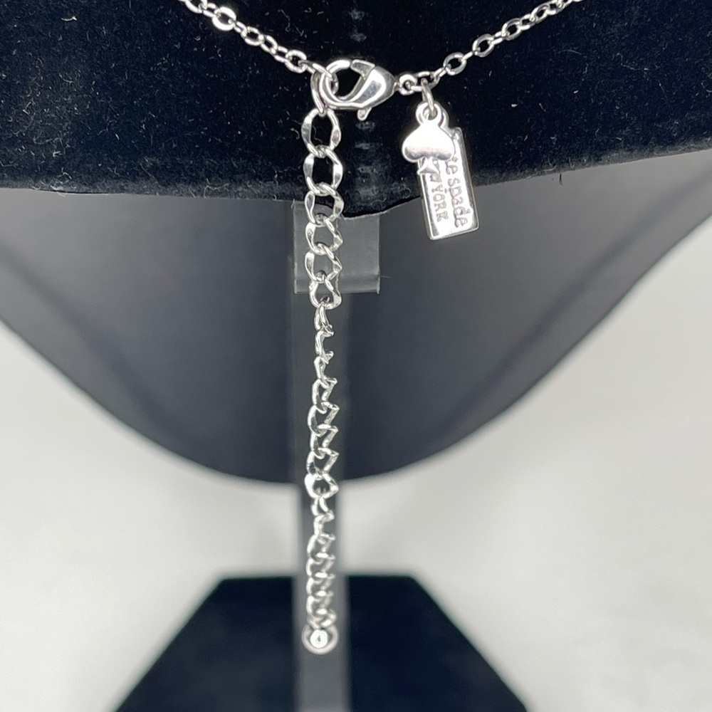 Kate Spade Infinity and Beyond Silver Tone Rhinestone Knot Pendant Necklace - Picture 8 of 12